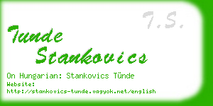 tunde stankovics business card